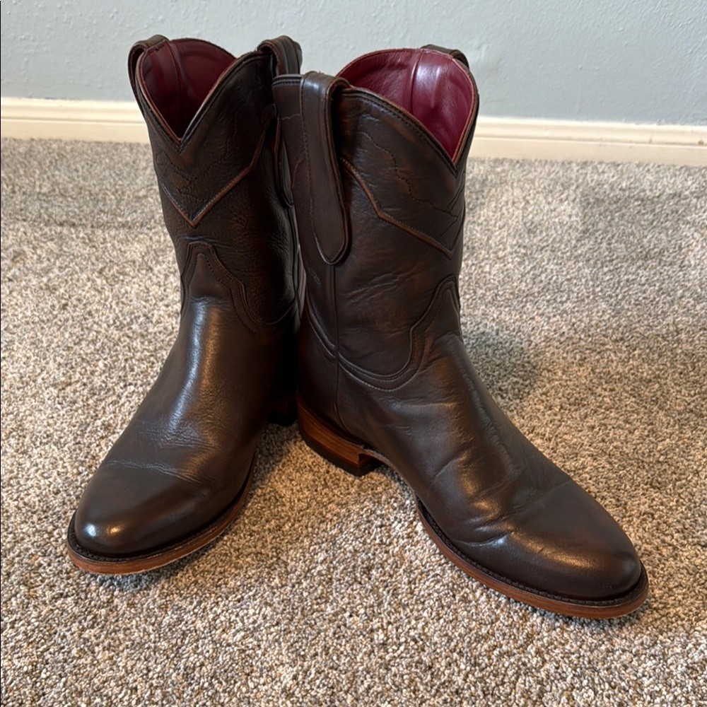 Chisos No 6 Men's Brushed Brown Leather Roper Boots
